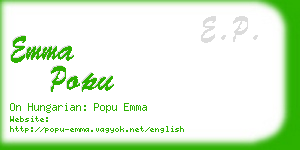 emma popu business card